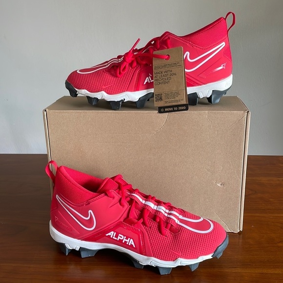 Nike Alpha Menace 3 Shark Football Men’s Cleats Red/White CV0582-616 New - Picture 1 of 6